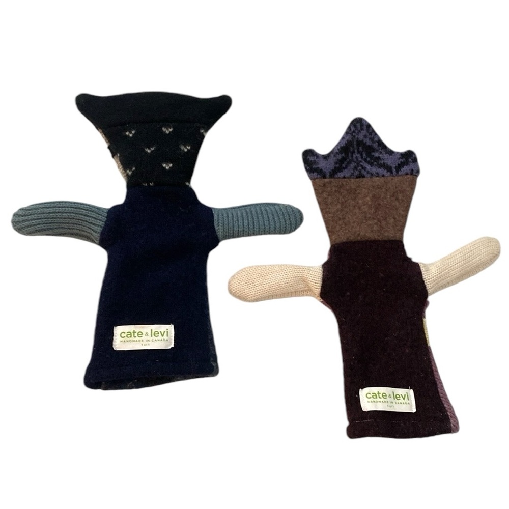 Cate & Levi Pirate Princess Handmade Upcycled Wool Animal Hand Puppets (2) - Picture 4 of 7